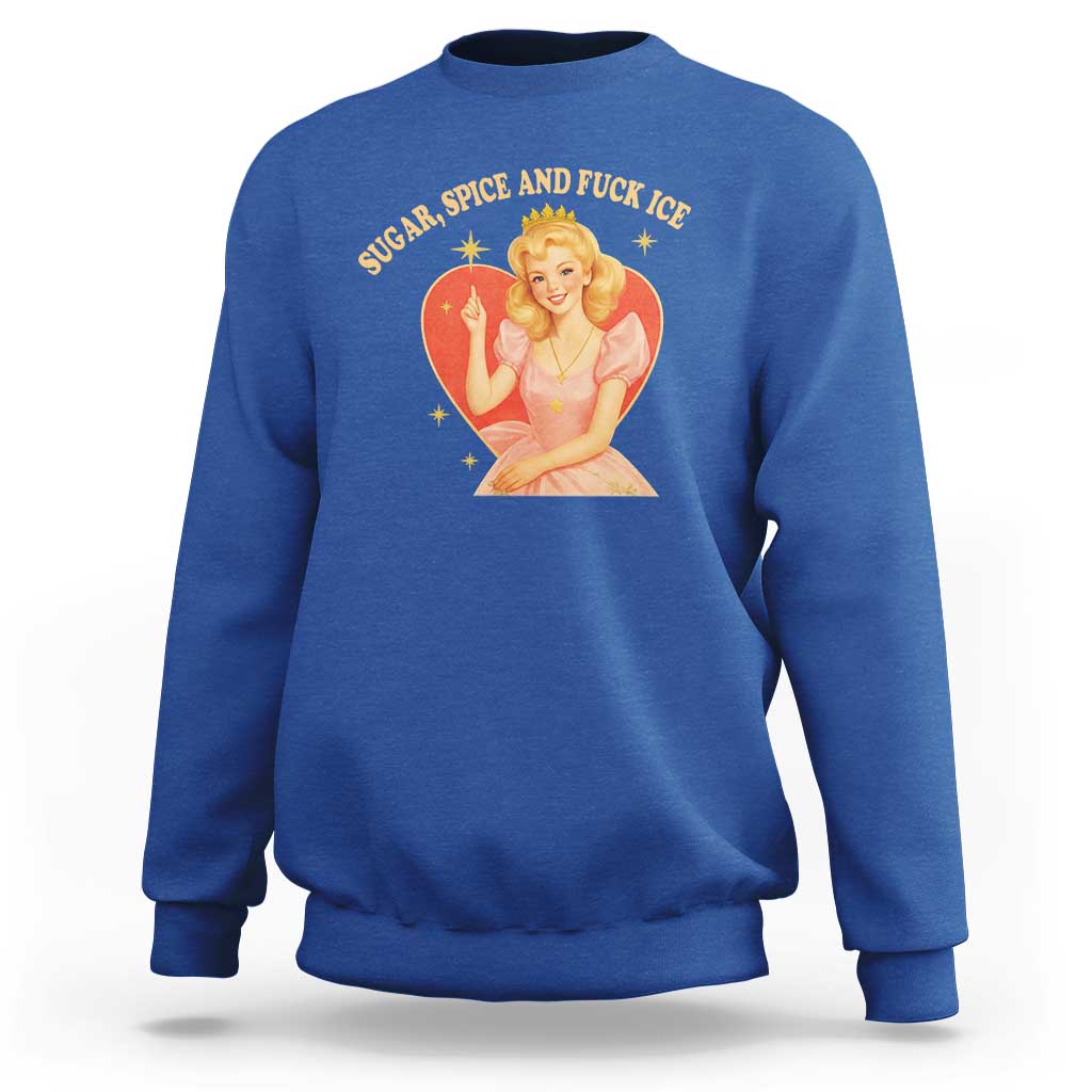Sugar Spice and F Ice Retro Fairy Sweatshirt Feminist Against Ice Protest Political Resistance