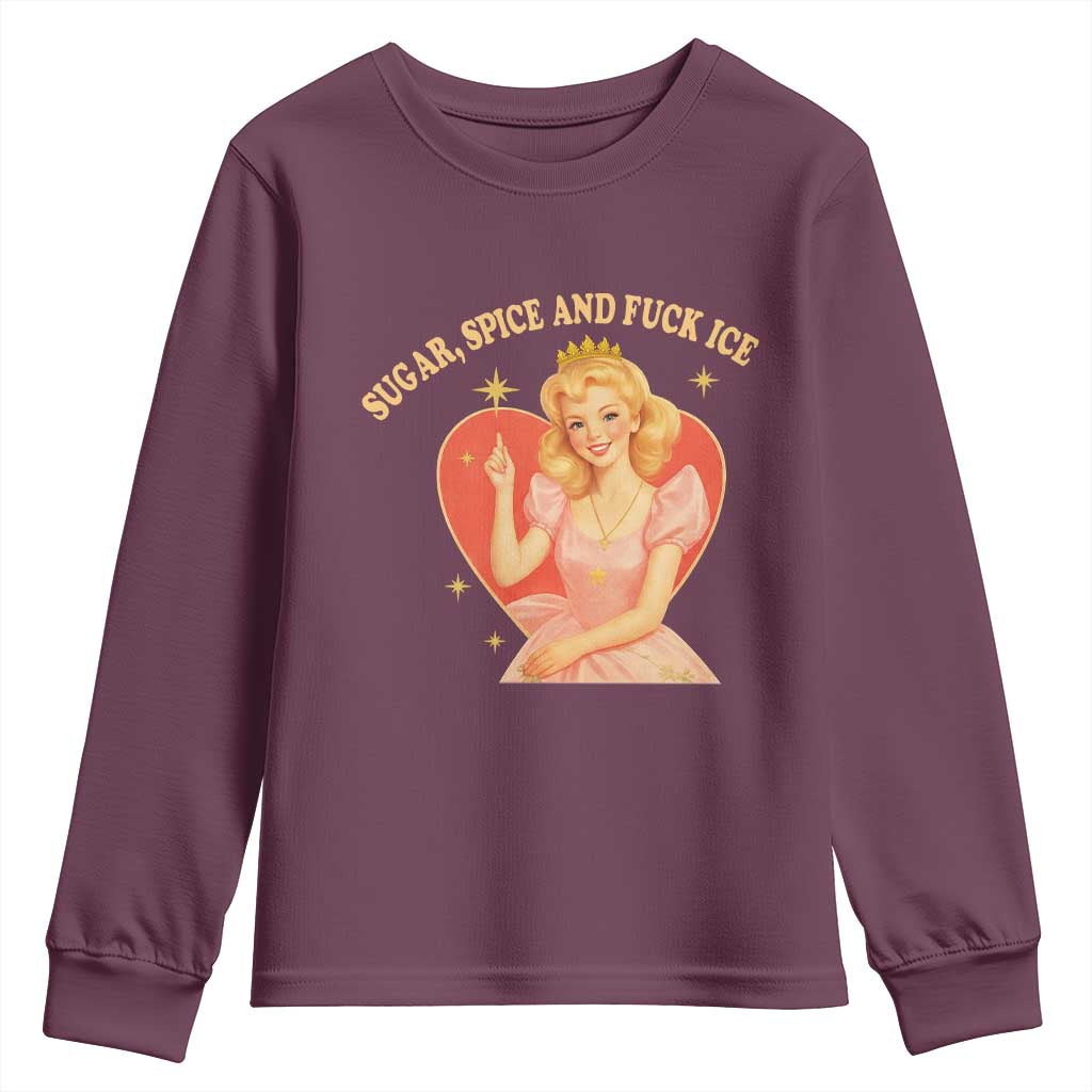 Sugar Spice and F Ice Retro Fairy Youth Sweatshirt Feminist Against Ice Protest Political Resistance