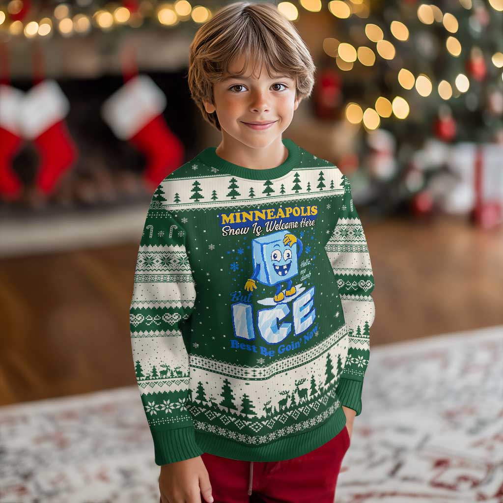 Snow is Welcome Ice is Not Ugly Christmas Sweater Funny Against Ice Minneapolis Resistance and Justice