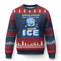 Snow is Welcome Ice is Not Ugly Christmas Sweater Funny Against Ice Minneapolis Resistance and Justice