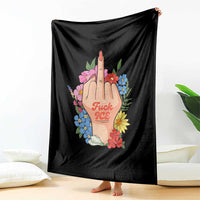 Floral Middle Finger F Ice Throw Blanket