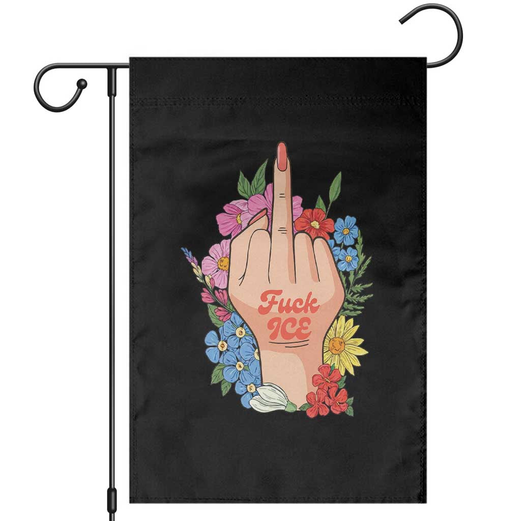 Floral Middle Finger F Ice Garden Flag