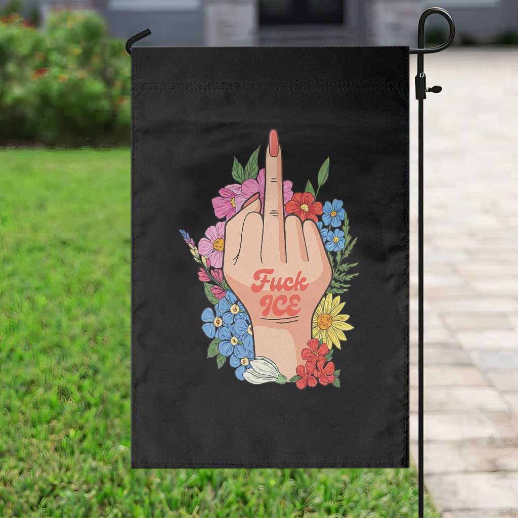 Floral Middle Finger F Ice Garden Flag