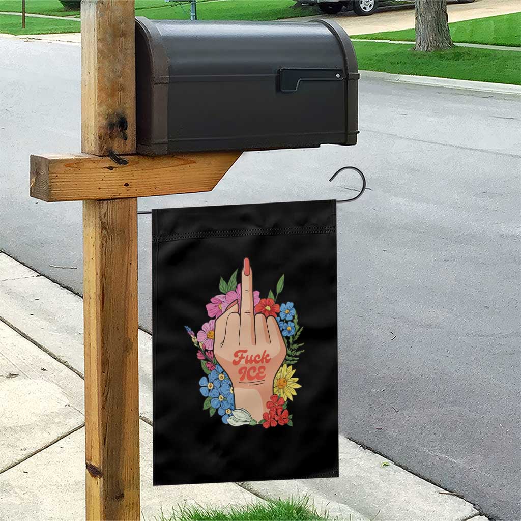 Floral Middle Finger F Ice Garden Flag