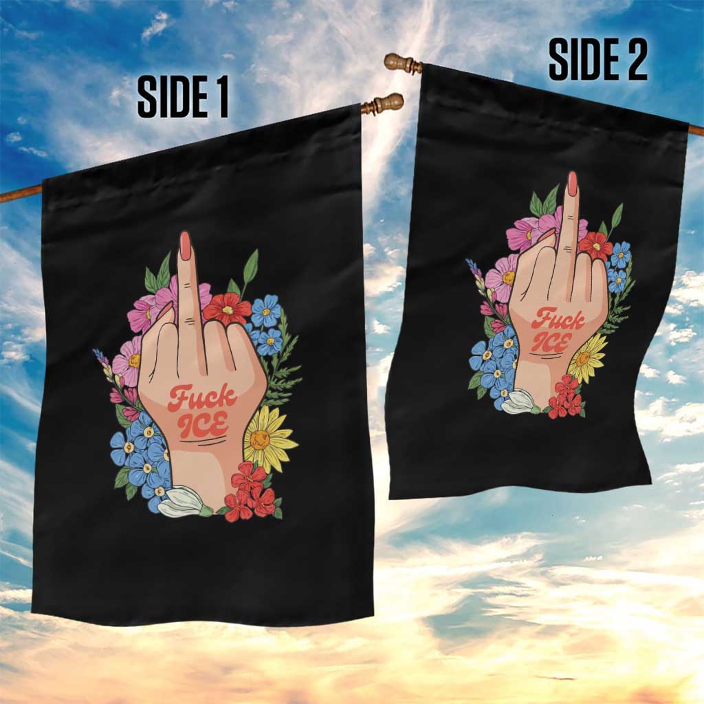 Floral Middle Finger F Ice Garden Flag