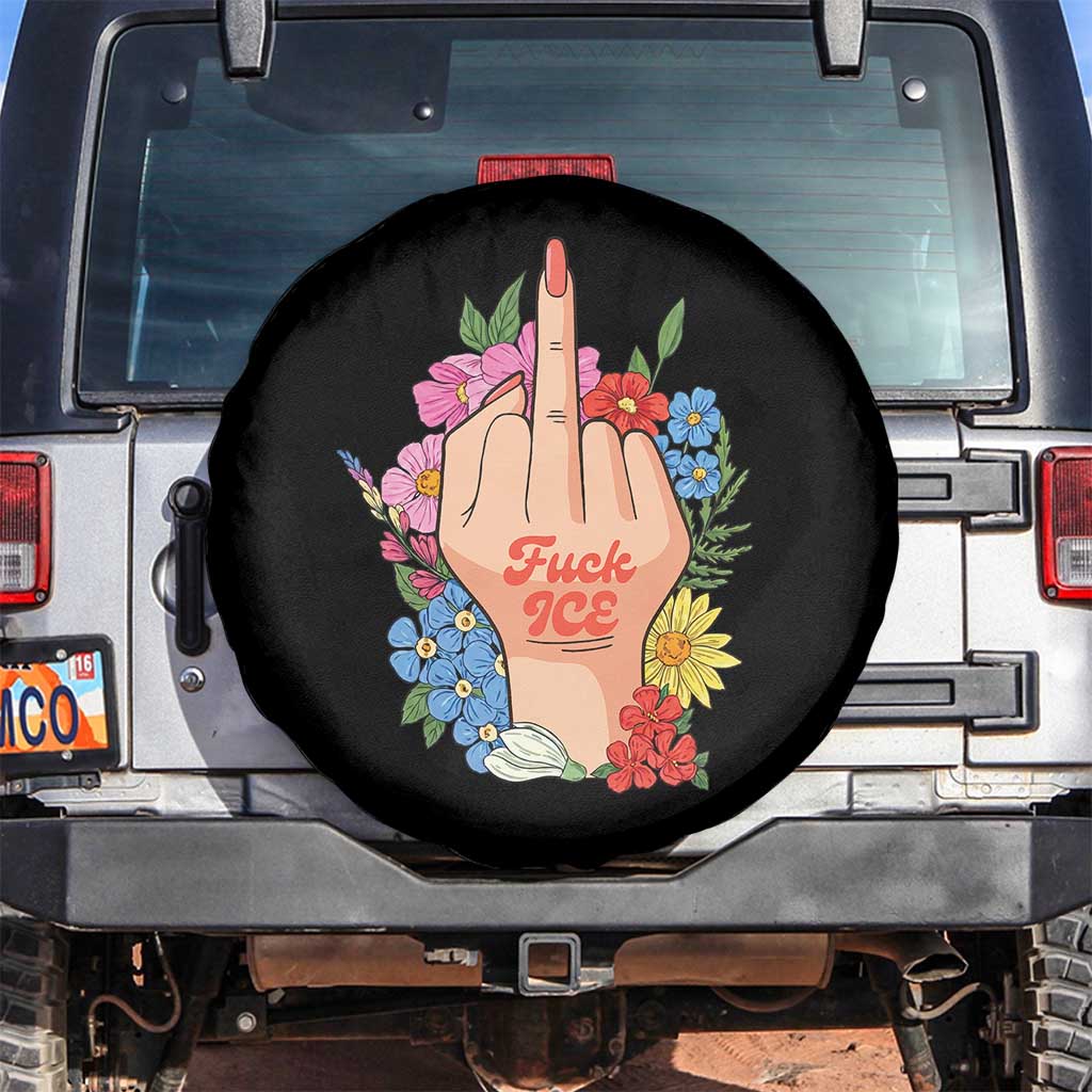 Floral Middle Finger F Ice Spare Tire Cover