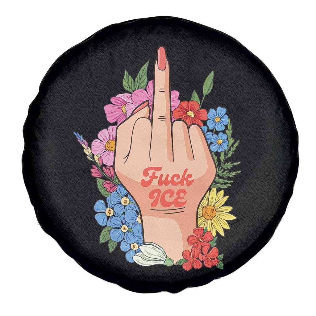 Floral Middle Finger F Ice Spare Tire Cover