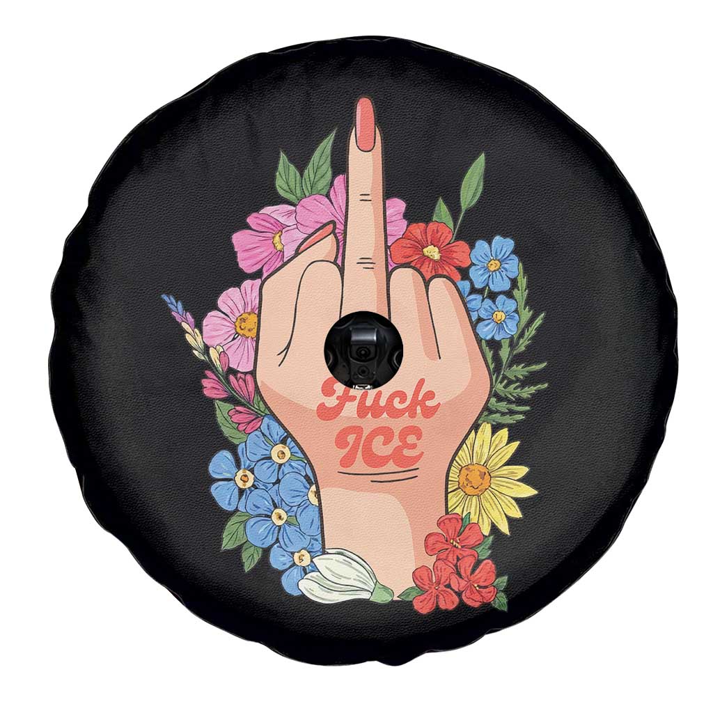 Floral Middle Finger F Ice Spare Tire Cover