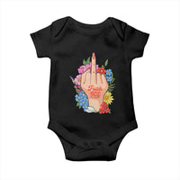 Floral Middle Finger F Ice Baby Onesie