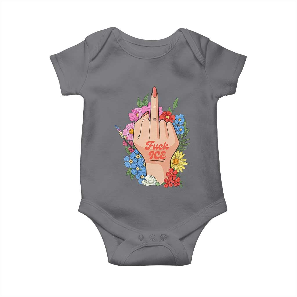 Floral Middle Finger F Ice Baby Onesie