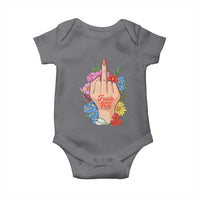Floral Middle Finger F Ice Baby Onesie