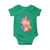 Floral Middle Finger F Ice Baby Onesie