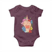 Floral Middle Finger F Ice Baby Onesie