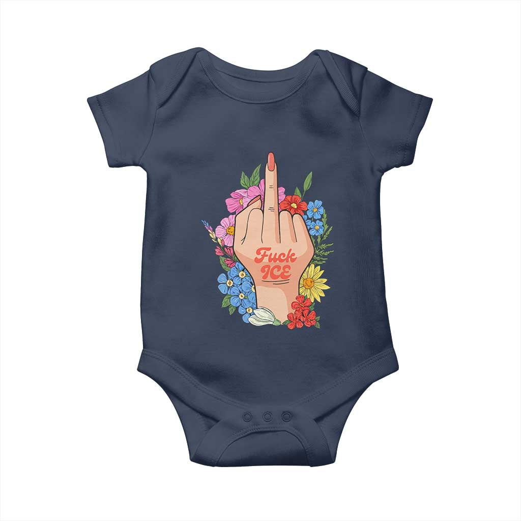 Floral Middle Finger F Ice Baby Onesie