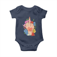 Floral Middle Finger F Ice Baby Onesie