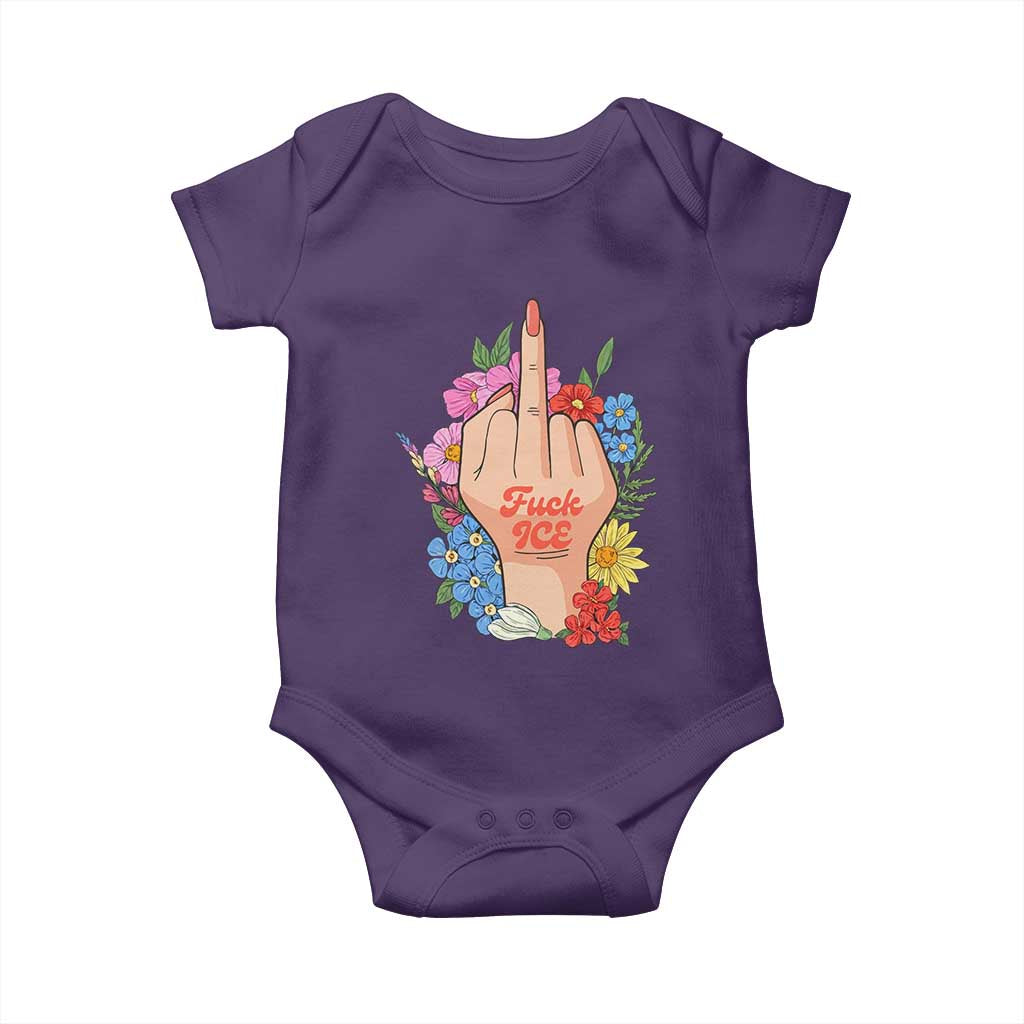 Floral Middle Finger F Ice Baby Onesie