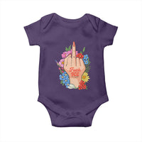 Floral Middle Finger F Ice Baby Onesie