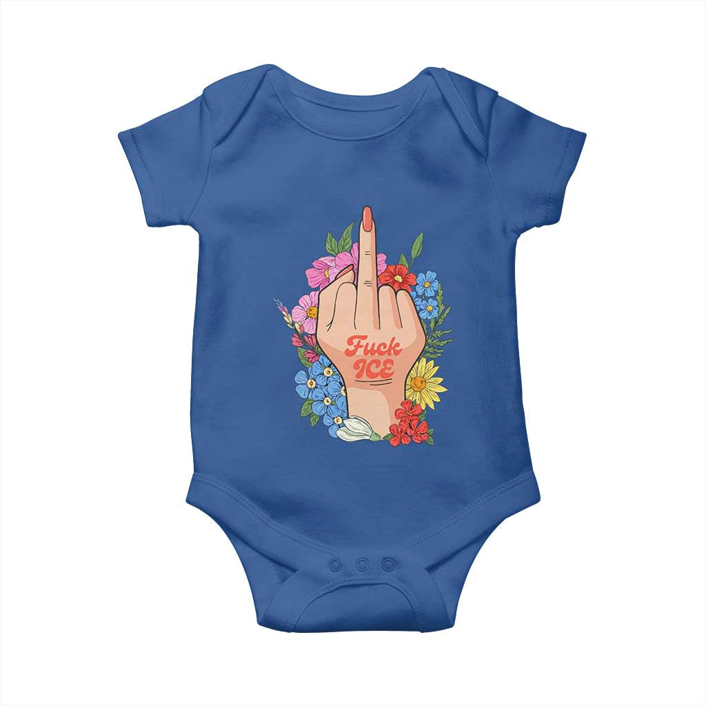 Floral Middle Finger F Ice Baby Onesie