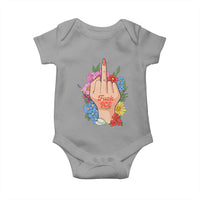 Floral Middle Finger F Ice Baby Onesie