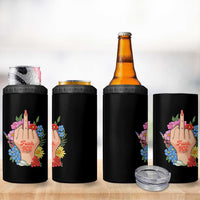 Floral Middle Finger F Ice 4 in 1 Can Cooler Tumbler