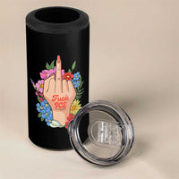 Floral Middle Finger F Ice 4 in 1 Can Cooler Tumbler
