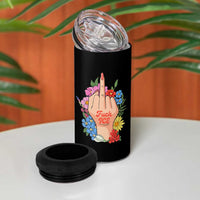Floral Middle Finger F Ice 4 in 1 Can Cooler Tumbler