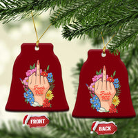 Floral Middle Finger F Ice Ceramic Ornament