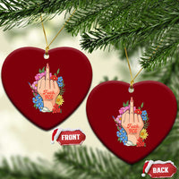 Floral Middle Finger F Ice Ceramic Ornament