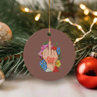 Floral Middle Finger F Ice Ceramic Ornament