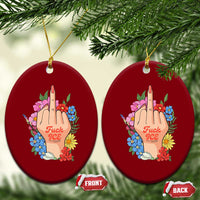 Floral Middle Finger F Ice Ceramic Ornament