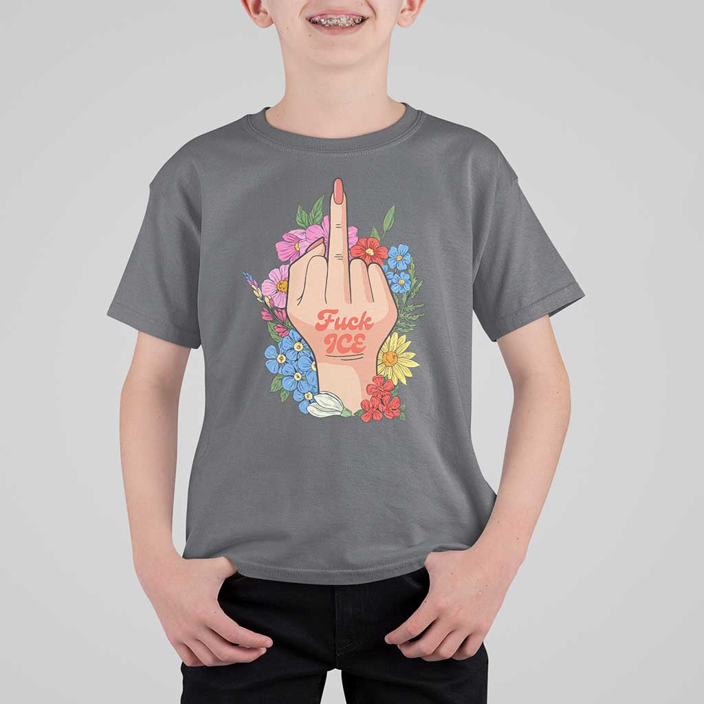 Floral Middle Finger F Ice T Shirt For Kid