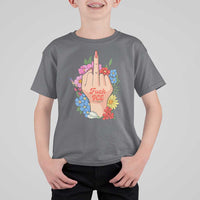 Floral Middle Finger F Ice T Shirt For Kid