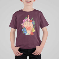 Floral Middle Finger F Ice T Shirt For Kid