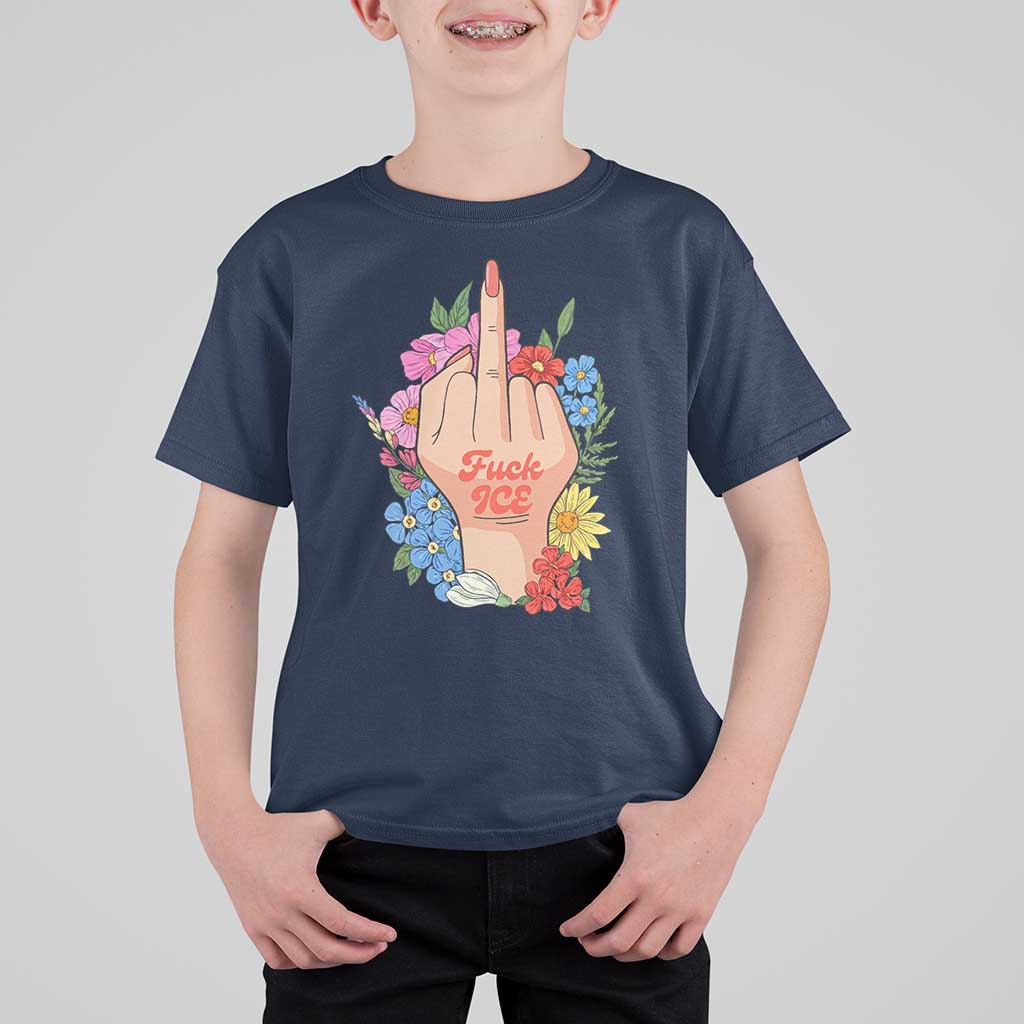 Floral Middle Finger F Ice T Shirt For Kid