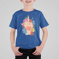 Floral Middle Finger F Ice T Shirt For Kid