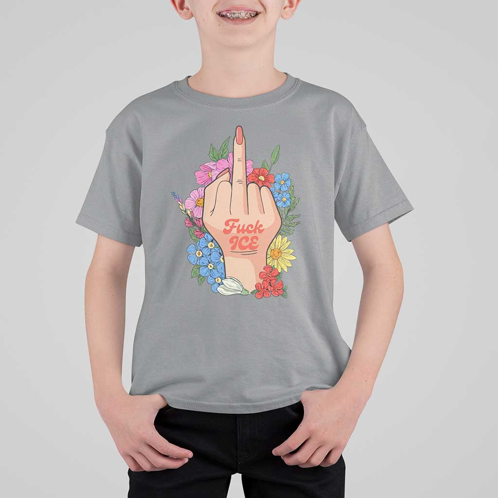 Floral Middle Finger F Ice T Shirt For Kid