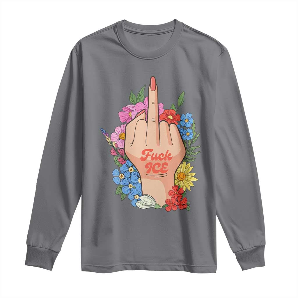 Floral Middle Finger F Ice Long Sleeve Shirt