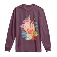 Floral Middle Finger F Ice Long Sleeve Shirt