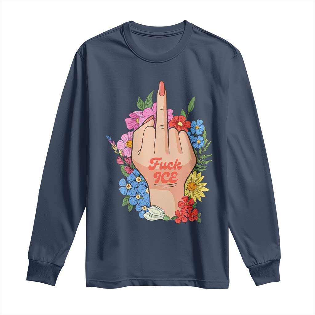 Floral Middle Finger F Ice Long Sleeve Shirt