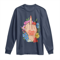 Floral Middle Finger F Ice Long Sleeve Shirt