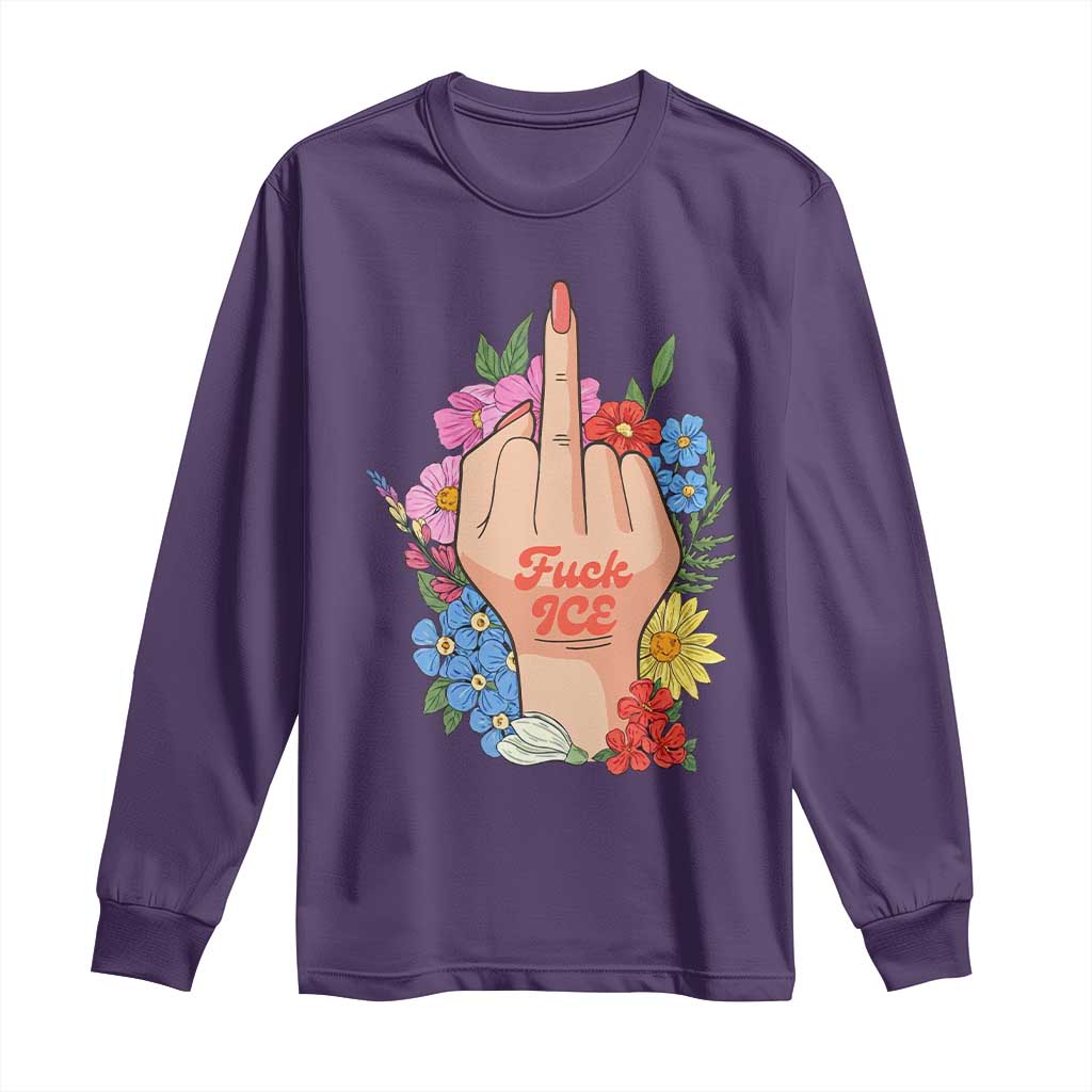 Floral Middle Finger F Ice Long Sleeve Shirt