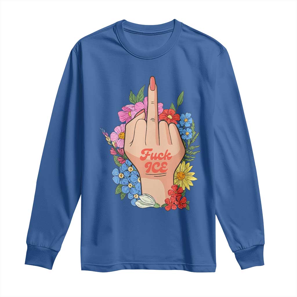 Floral Middle Finger F Ice Long Sleeve Shirt