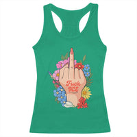 Floral Middle Finger F Ice Racerback Tank Top