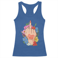 Floral Middle Finger F Ice Racerback Tank Top