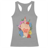 Floral Middle Finger F Ice Racerback Tank Top