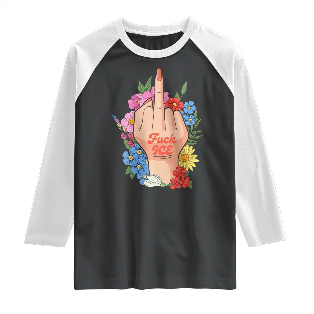 Floral Middle Finger F Ice Raglan Shirt