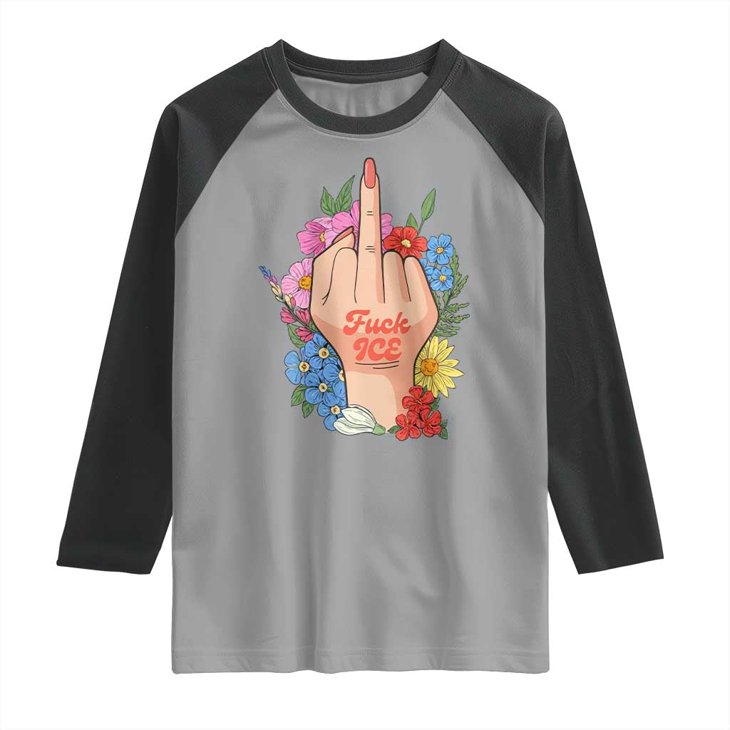 Floral Middle Finger F Ice Raglan Shirt
