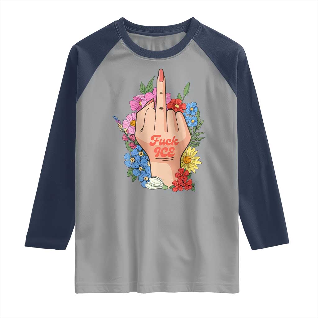Floral Middle Finger F Ice Raglan Shirt