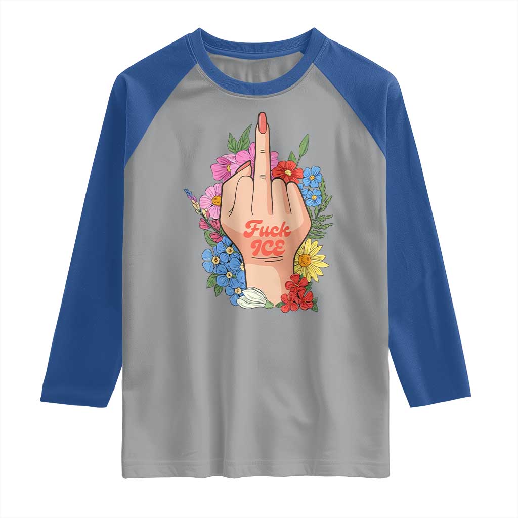 Floral Middle Finger F Ice Raglan Shirt