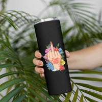 Floral Middle Finger F Ice Skinny Tumbler
